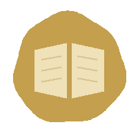 Golden symbol with open book